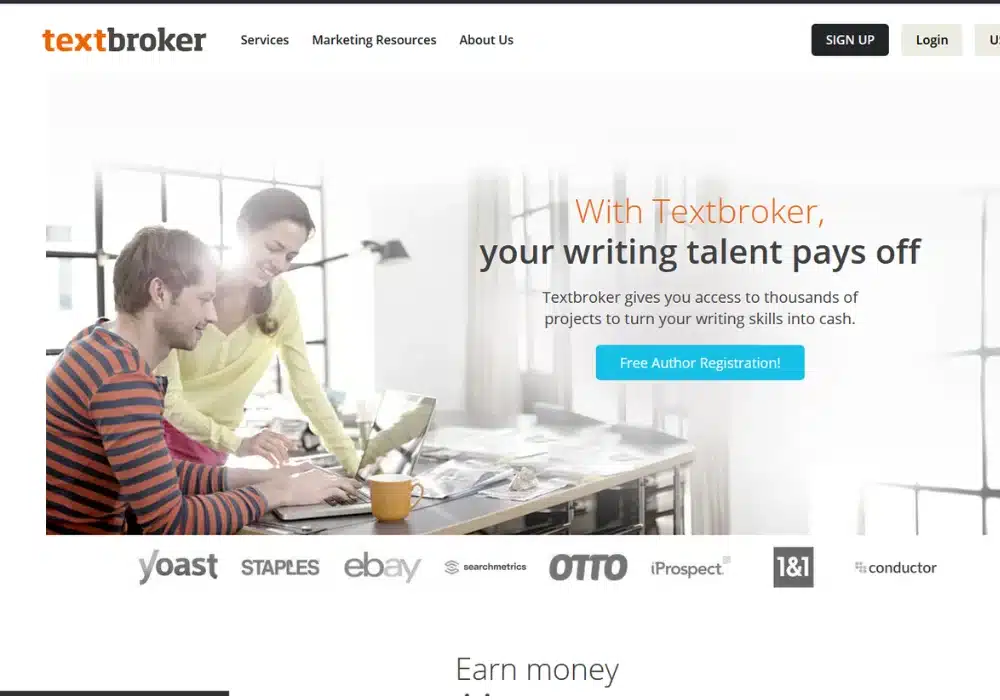 Beginner freelance writer completing writing assignments on Textbroker