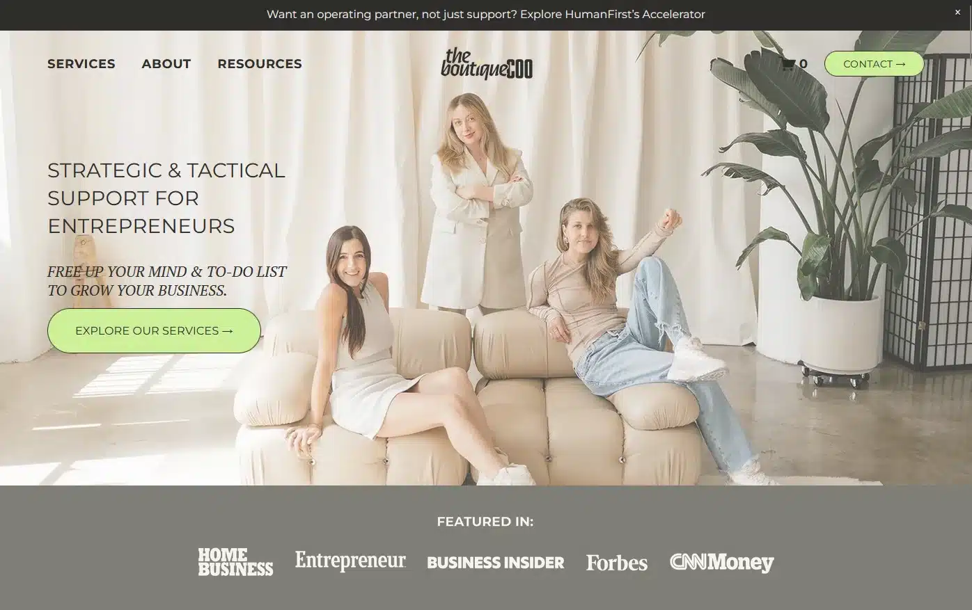 The Boutique COO Creative Focus