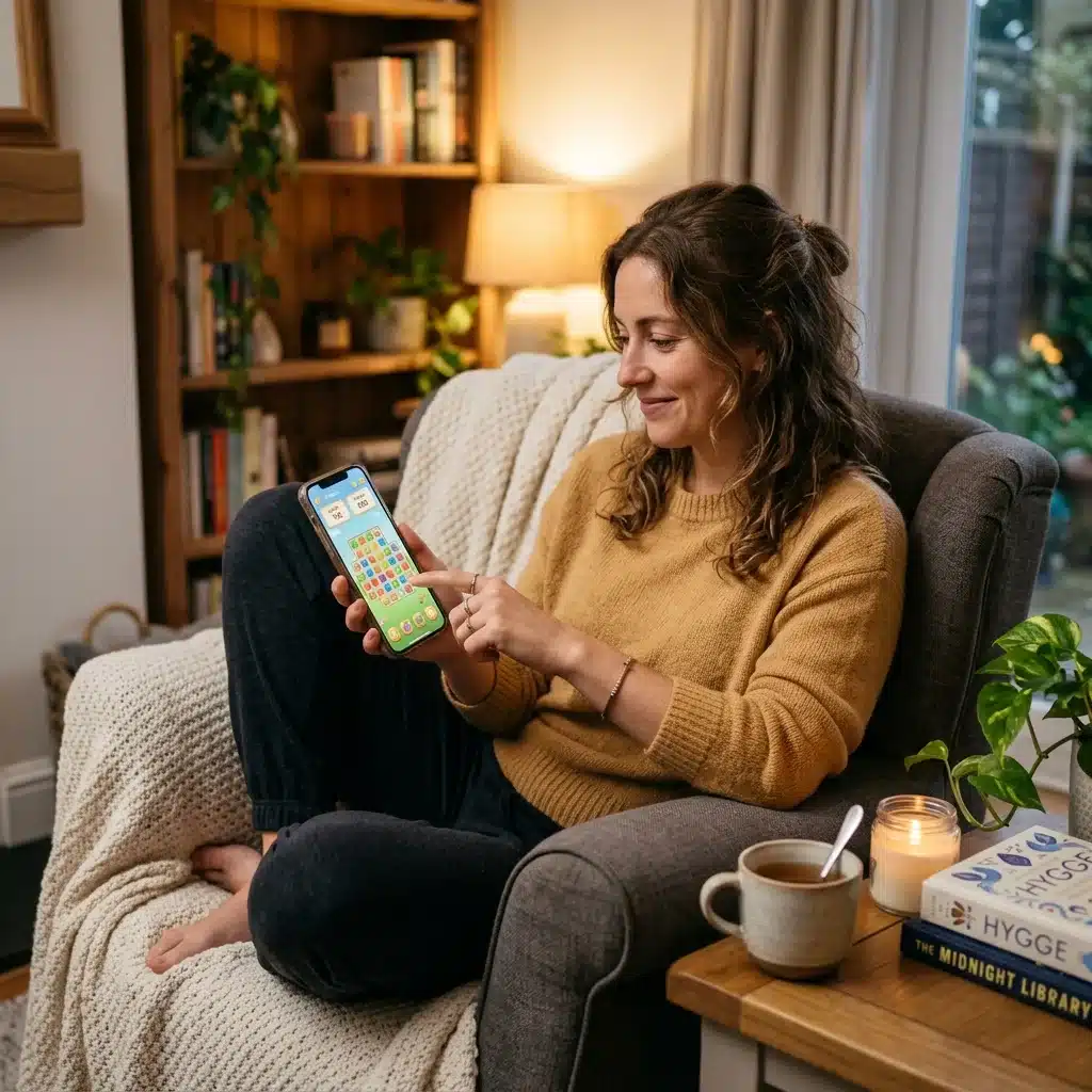 Relaxing and playing passive game apps that pay real money on smartphone