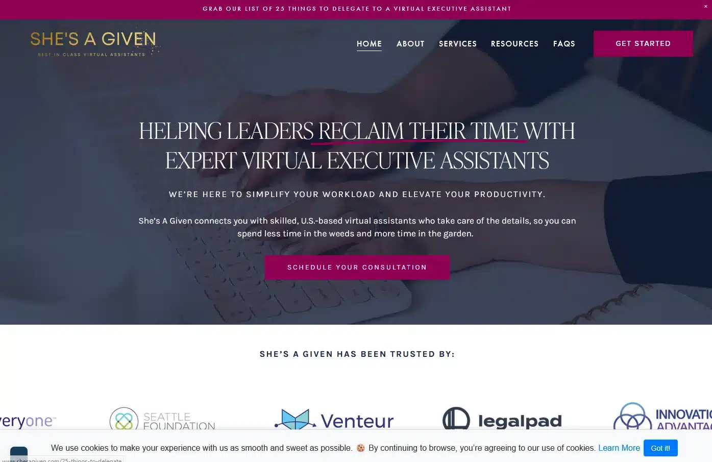 She's a Given Executive Tasks