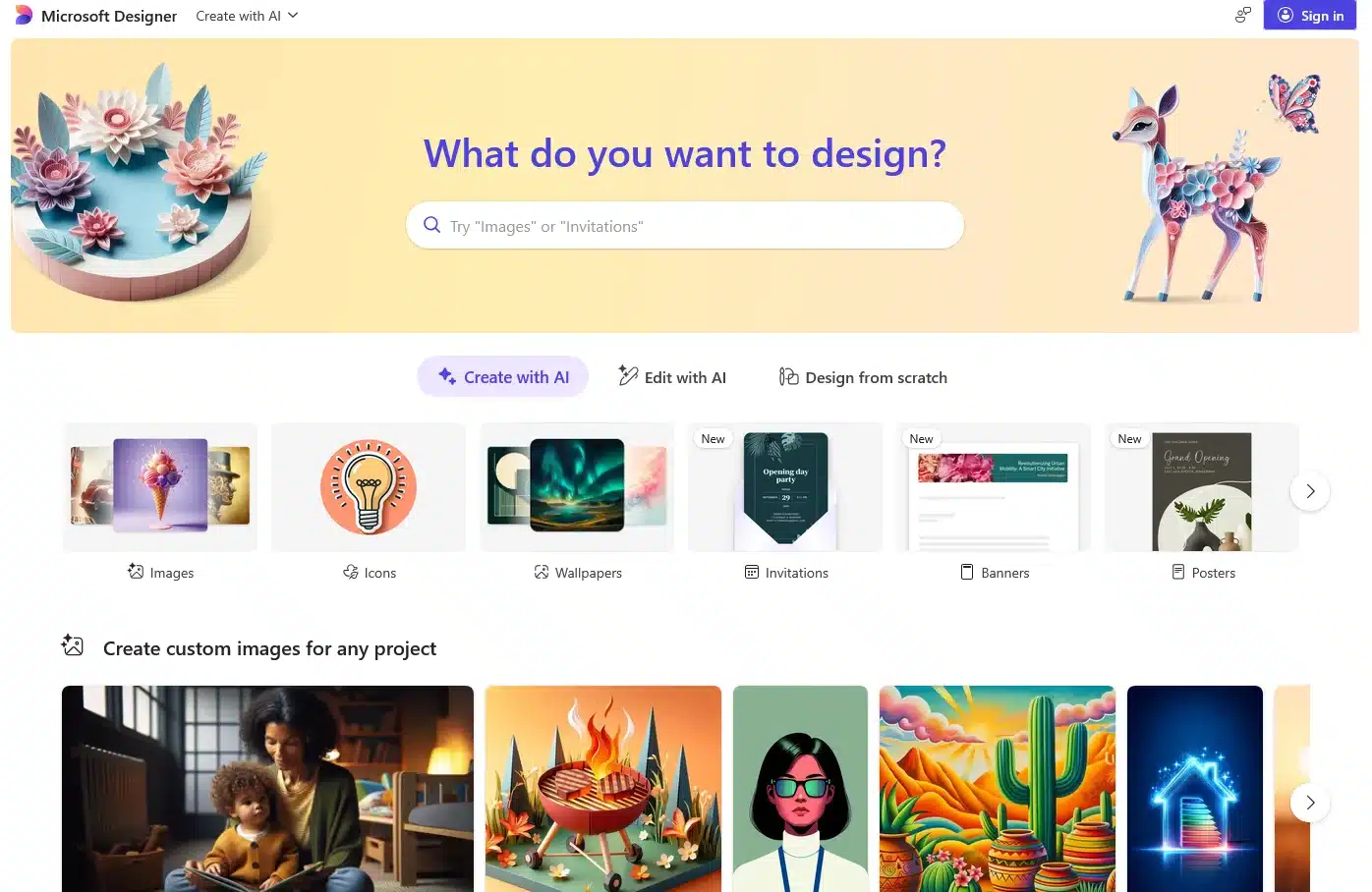 Mockup of modern cloud image creation prompt box generating high-detail art samples